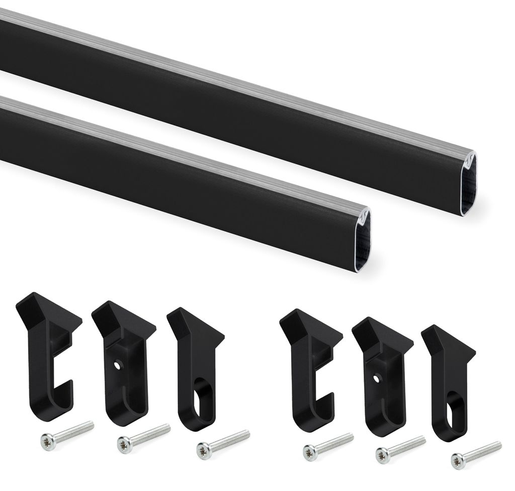 Set di 2 guide per armadi Silk da 1,15 m con staffe, in Immagine del prodotto 