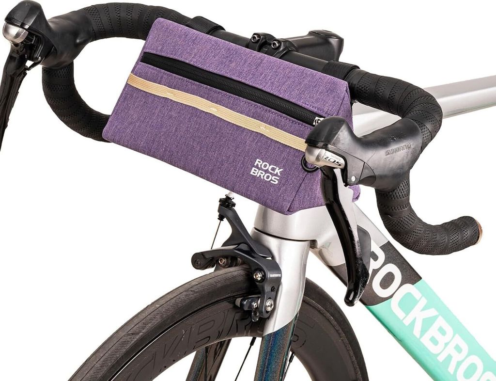 ROCKBROS Fahrradlenkertasche Dreieckstasche 1,3L Fronttasche für Rennrad, MTB, Lila