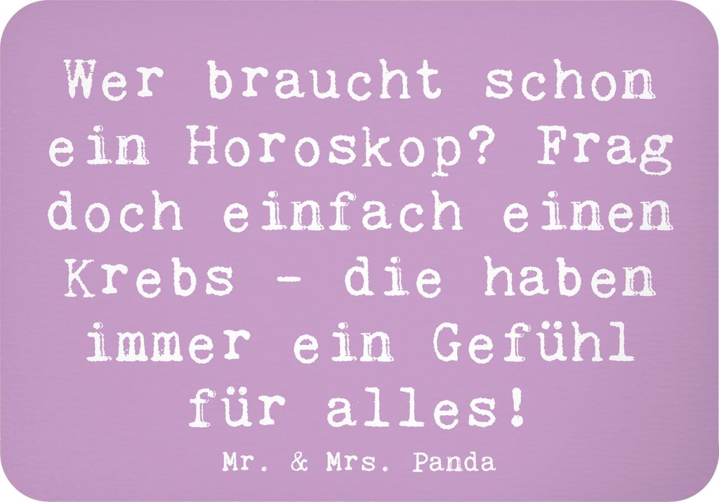 Mr. & Mrs. Panda magnet Spruch Krebs Gefühl - Lavendeltraum - Geschenk, Horoskop, Geschenke Sternzeichen, Pinnwandmagnet, emotionale Tiefe, intuit...