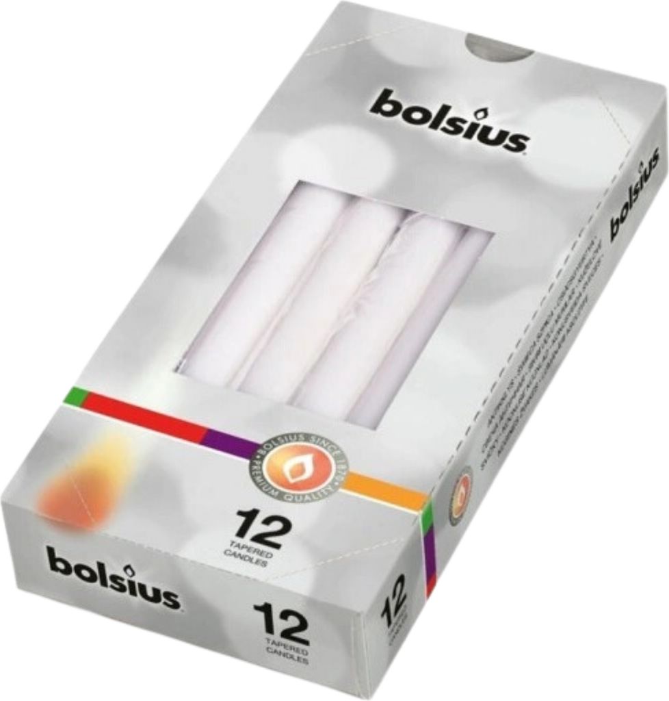 BOLSIUS Świeca Stołowa Stożkowa Tradycyjna Szpica Biała Zdjęcie produktu 