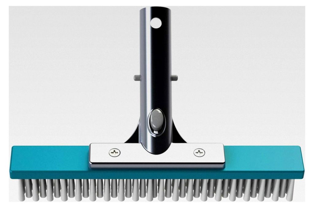 Reinigungsbürste 25 cm mit Polypropylen-Borsten für die Poolreinigung - Aluminium-Verbindungsstück - geeignet für alle Pooloberflächen - kompa...