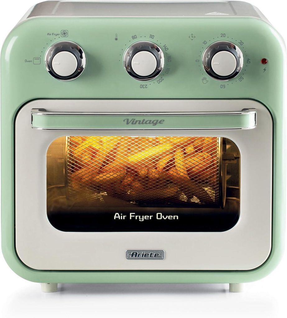 Ariete Vintage: Mini-oven met luchtfriteerfunctie, groen Productafbeelding 