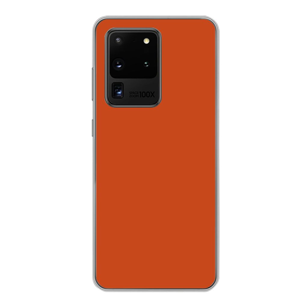 MuchoWow Handyhülle Schutzhülle Hülle für Samsung Galaxy S20 Ultra Sienna - Erde - Farben - Massiv Silikon Softcase Handy Hülle - Karteninhaber