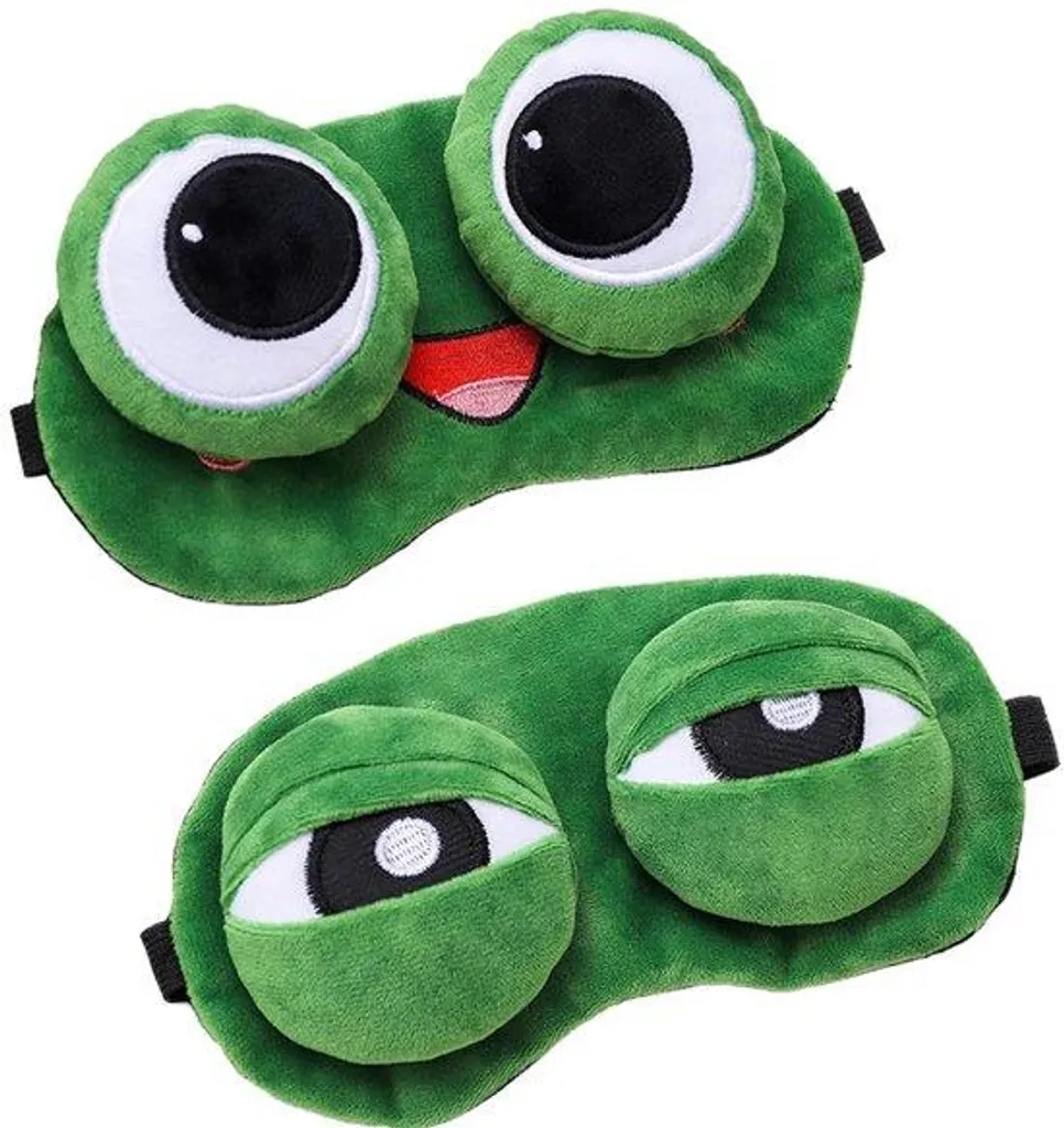Masque de nuit grenouille rigolo : lot de 2 cache-yeux ultra doux