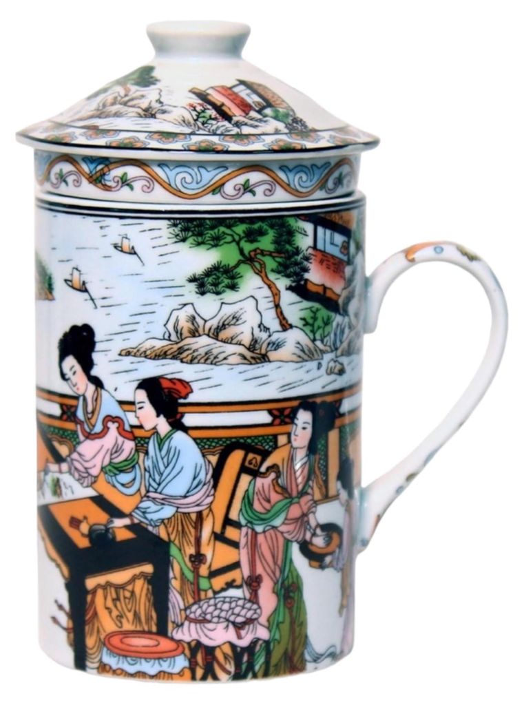 Keramik Teetasse mit Deckel + Sieb für Losen Tee mit Produktbild 