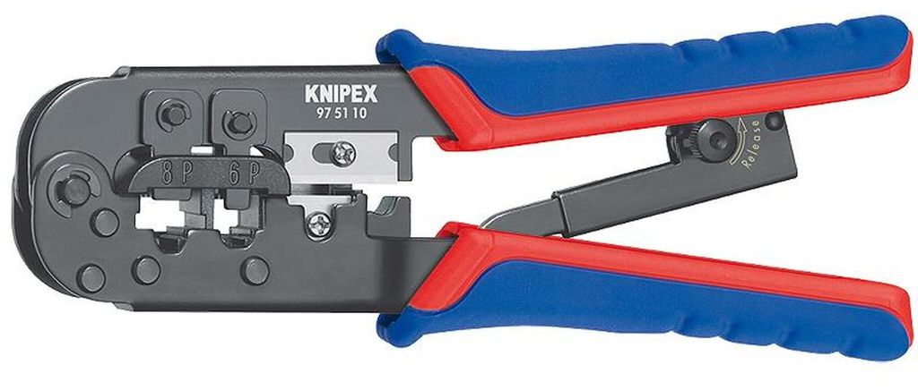 KNIPEX Crimpzange für Telefonstecker RJ11/12 und RJ45 Modell 975110