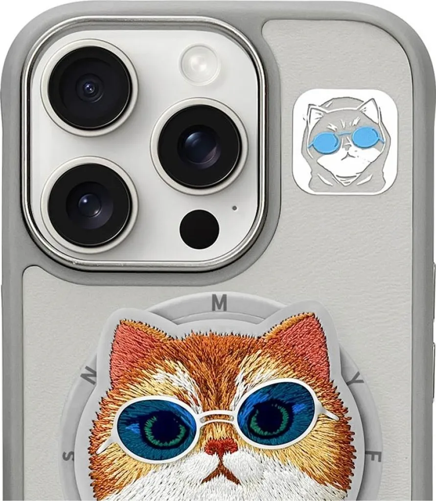 Etui Nimmy Glasses Cool Cat Magsafe Do Iphone 16 Pro Szary - 2
