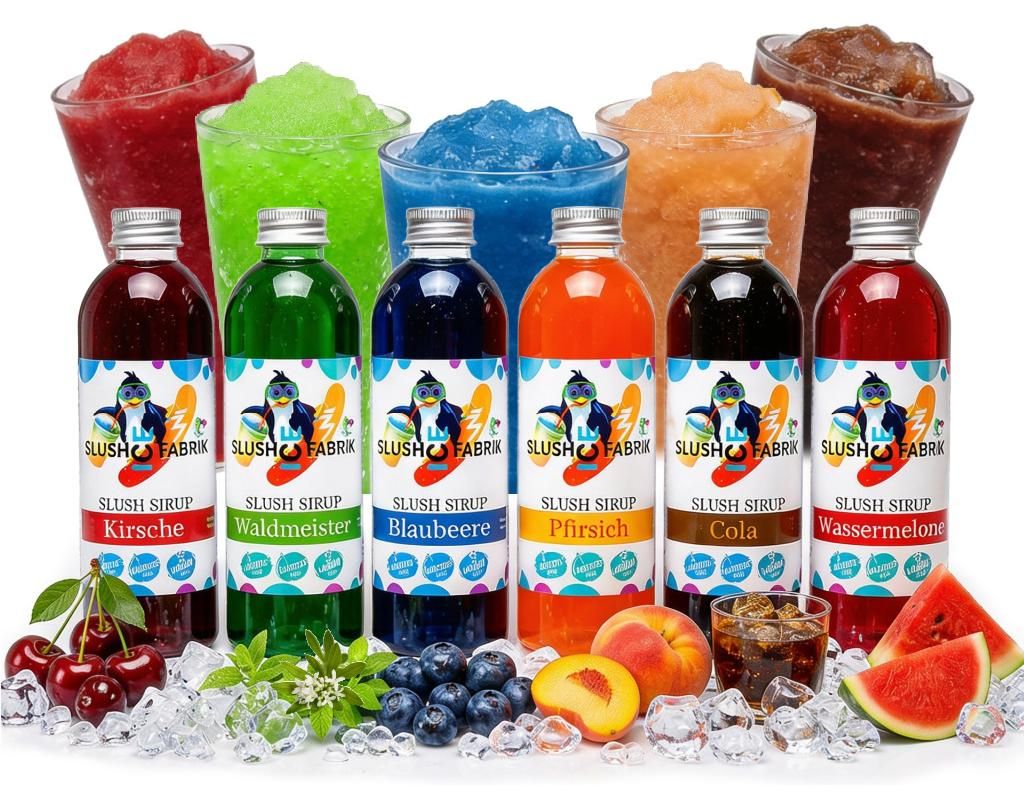 Slush Sirup Partyset 6 Sorten 250ml 1:5 AZO frei ohne Produktbild 