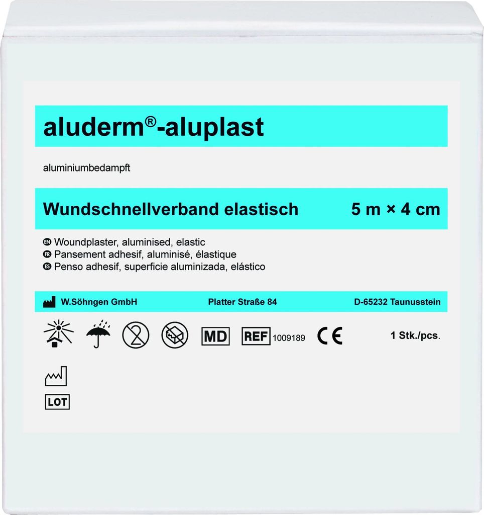 Söhngen Wundpflaster aluderm-aluplast elastisch Größe 5m x 4 cm