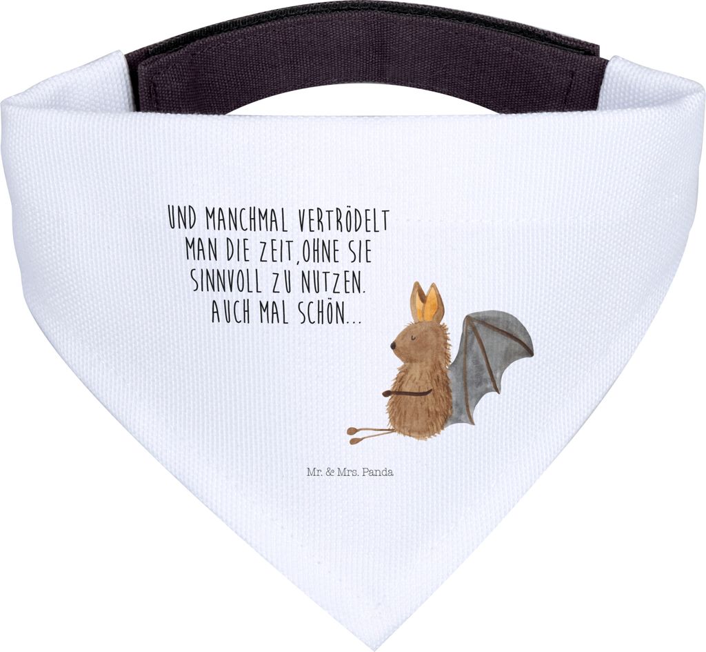 Mr. & Mrs. Panda Tuch Fledermaus Sitzen - Weiß - Geschenk, Produktbild 