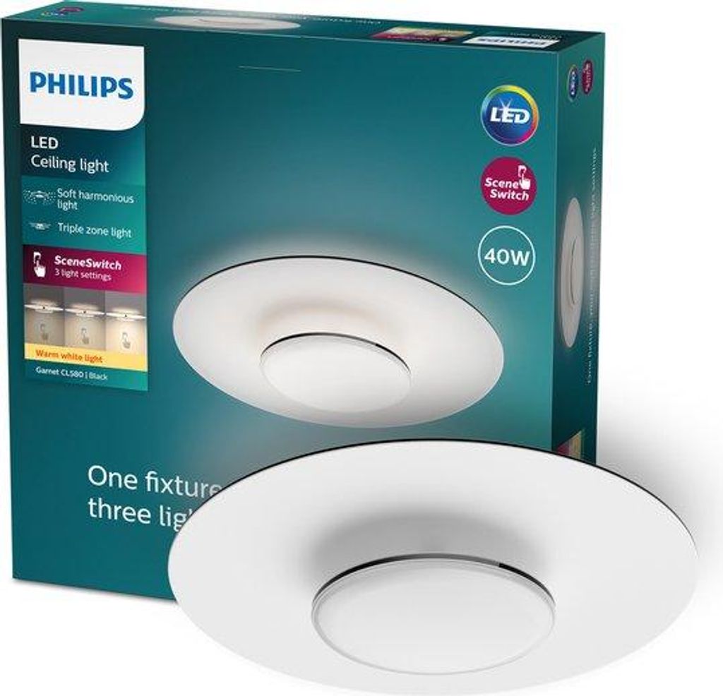 Philips Garnet Deckenleuchte - 27K - 40W - Weiß