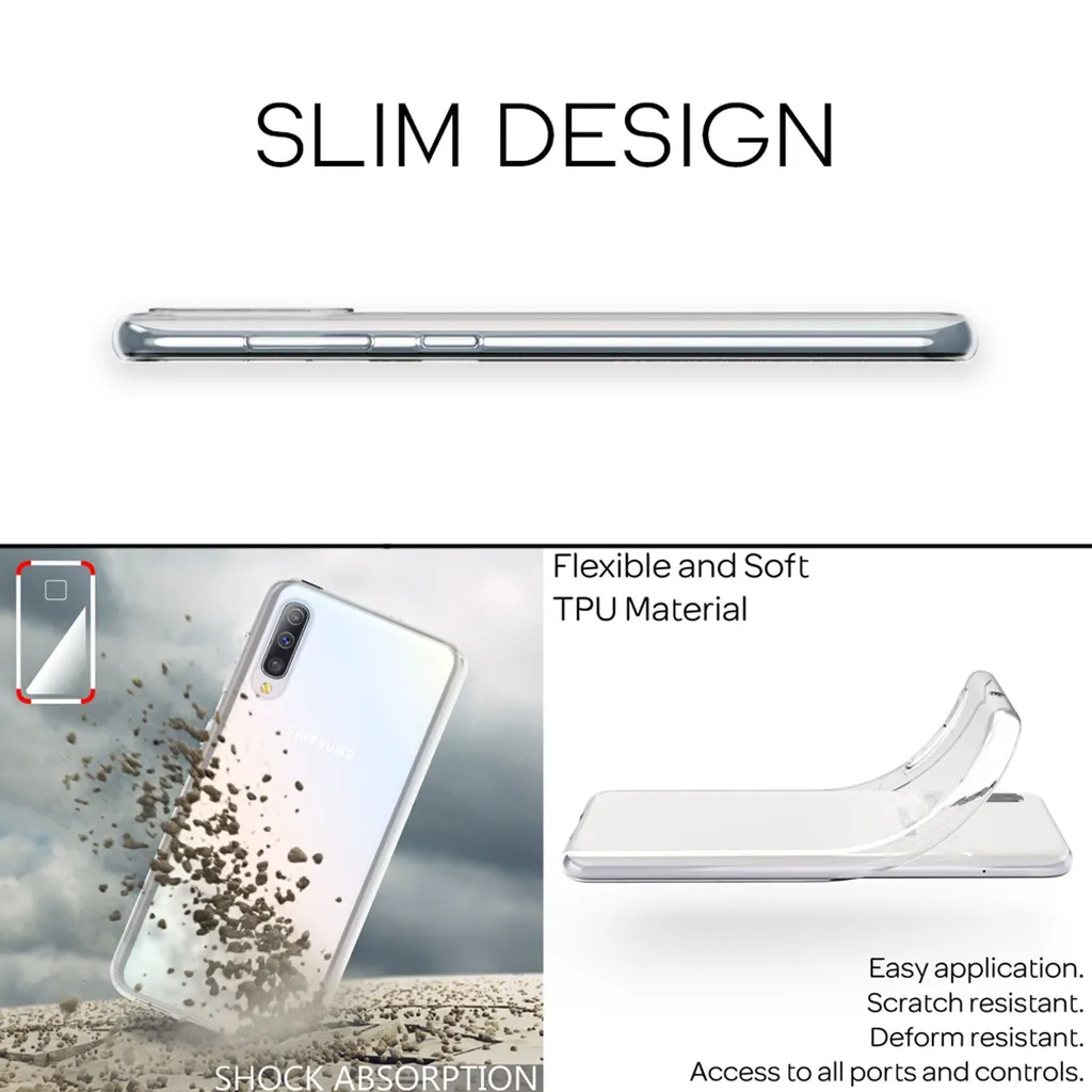 Custodia per cellulare NALIA per Samsung Galaxy A70, custodia protettiva in silicone trasparente - 3