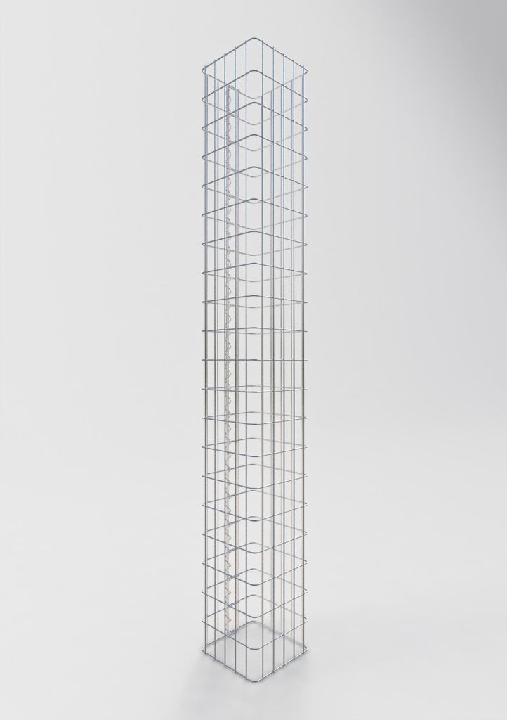 Gabionensäule eckig 27 cm x 27 cm, 200 cm Höhe, MW 5 cm x 10 cm