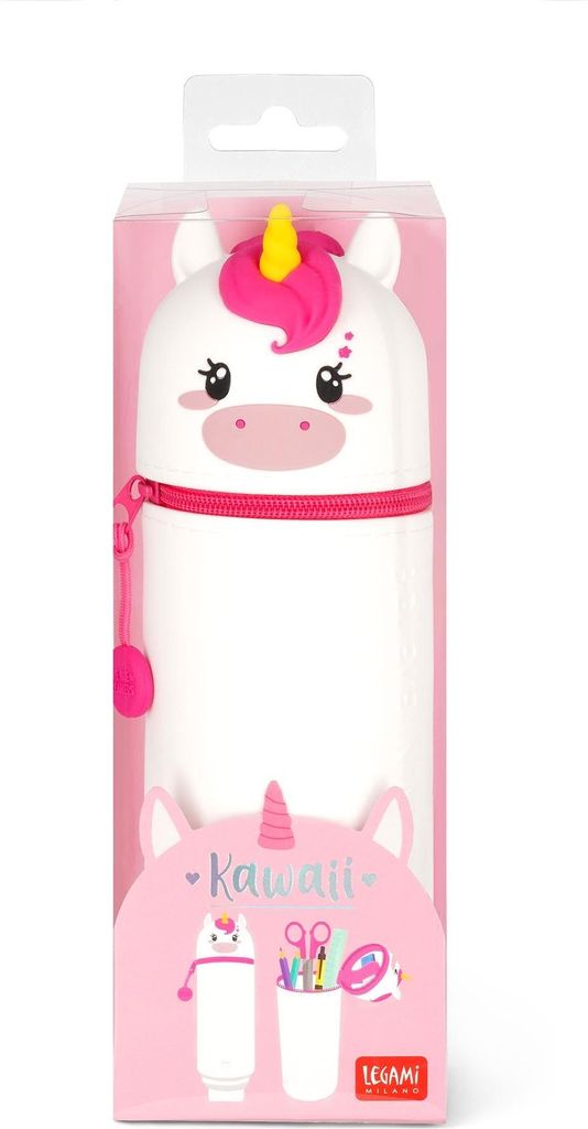 Astuccio Kawaii 2 In 1 In Silicone Morbido – Grigio, Portapenne E Portapenne Da Scrivania, Per Ragazze - 4