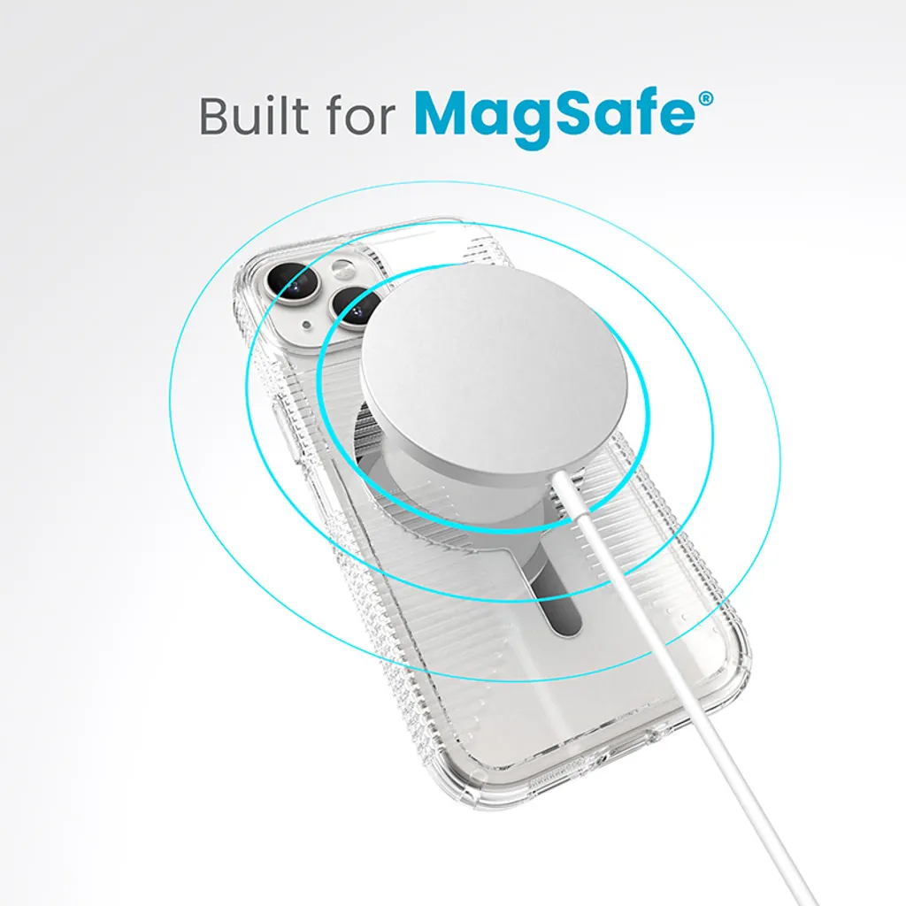Protection iPhone 15 Speck Gemshell Grip avec MagSafe et Finition Chrome - 8