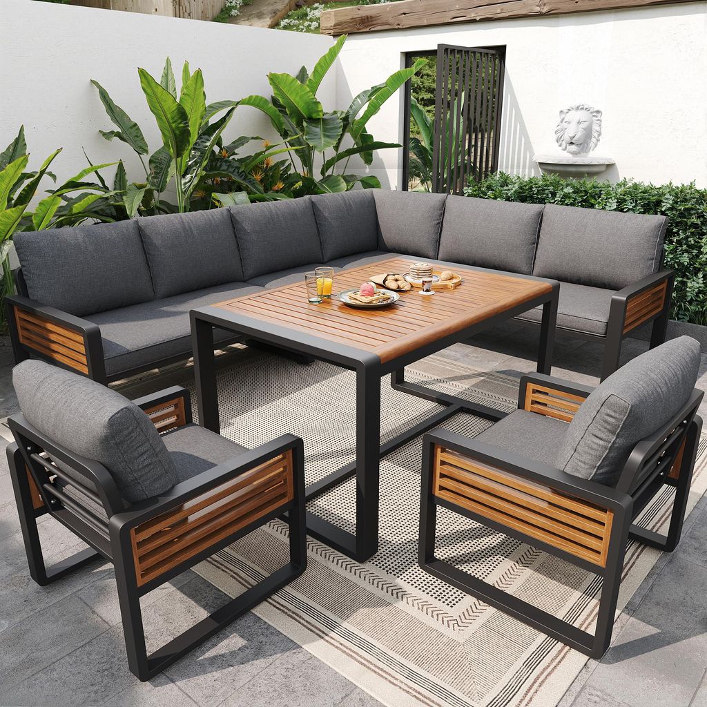 Garten-Lounge-Set 8 Personen 7-teilig – Sitzgruppe aus Produktbild 
