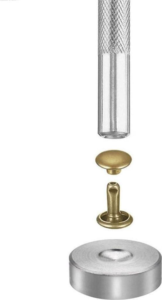 Druckknopfset - Leder-Nieten - 240 Stück Kupferdruckknöpfe - Metall - nähfreie Knöpfe - bronzefarbene Bekleidungssnaps - für Leder - Handwerk ...