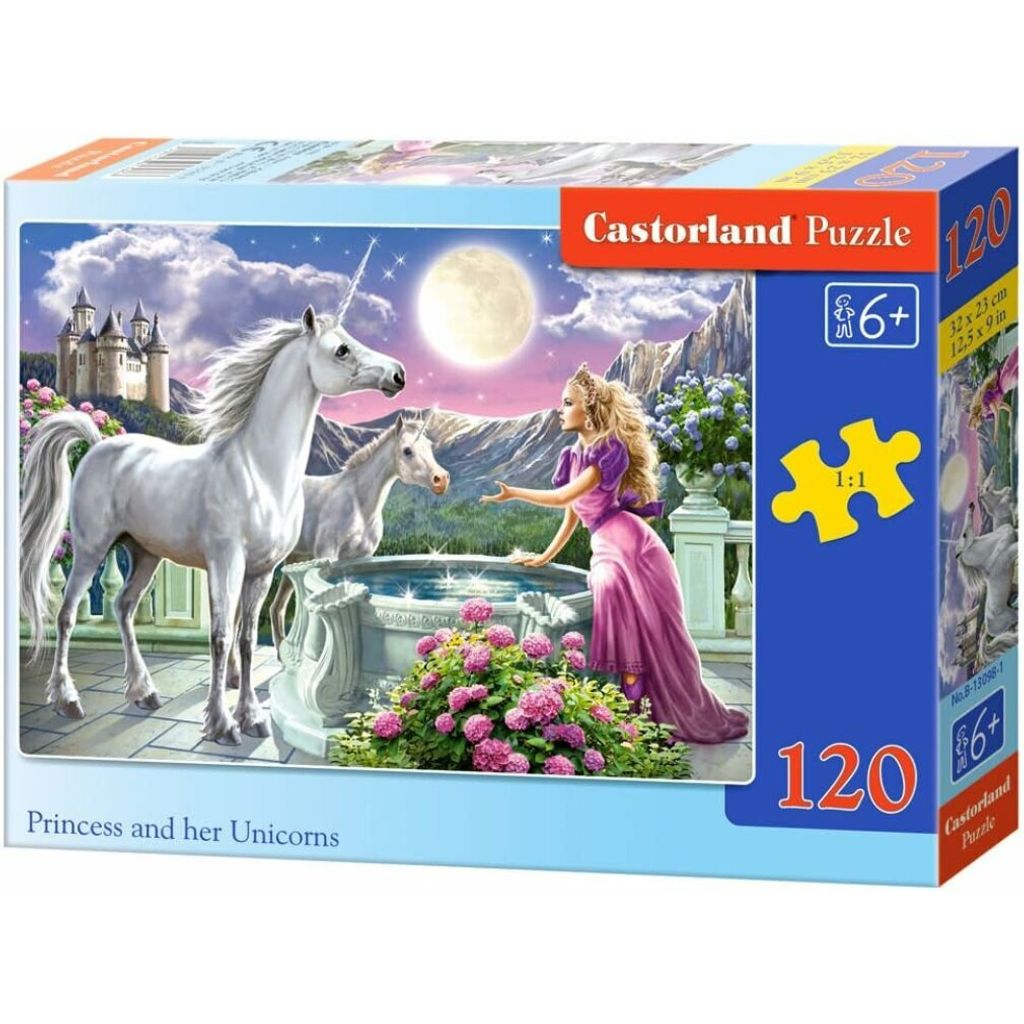 Puzzle 120 dílků Princezna s jednorožci 13098 Obrázek produktu 