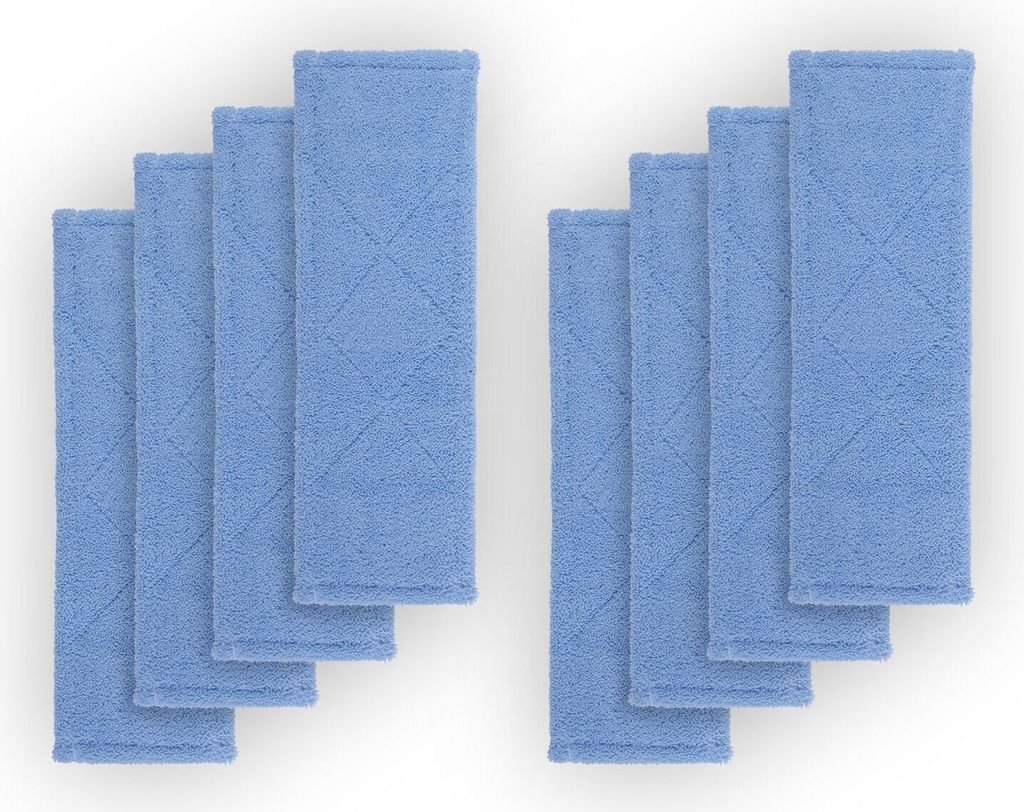 Ersatzbezug ( 8 Stück ) Bodenwischer 40cm - Mikrofaser Wischbezug, für alle gängigen Klapphalter - Flachwischer Bezug für alle glatten Bodenarten