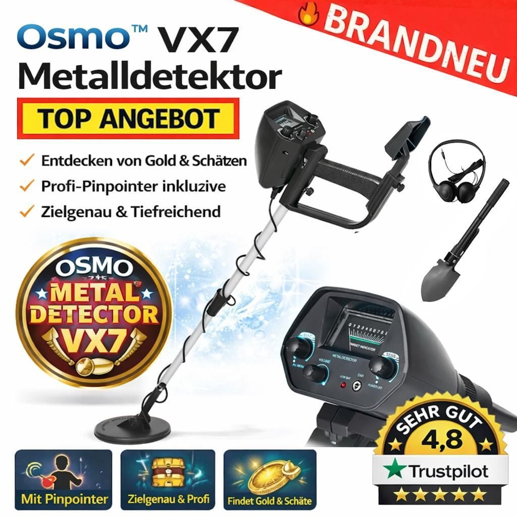 Osmo VX7 Metalldetektor Metallsuchgerät Pinpointer Profi Metal Gold Detektor