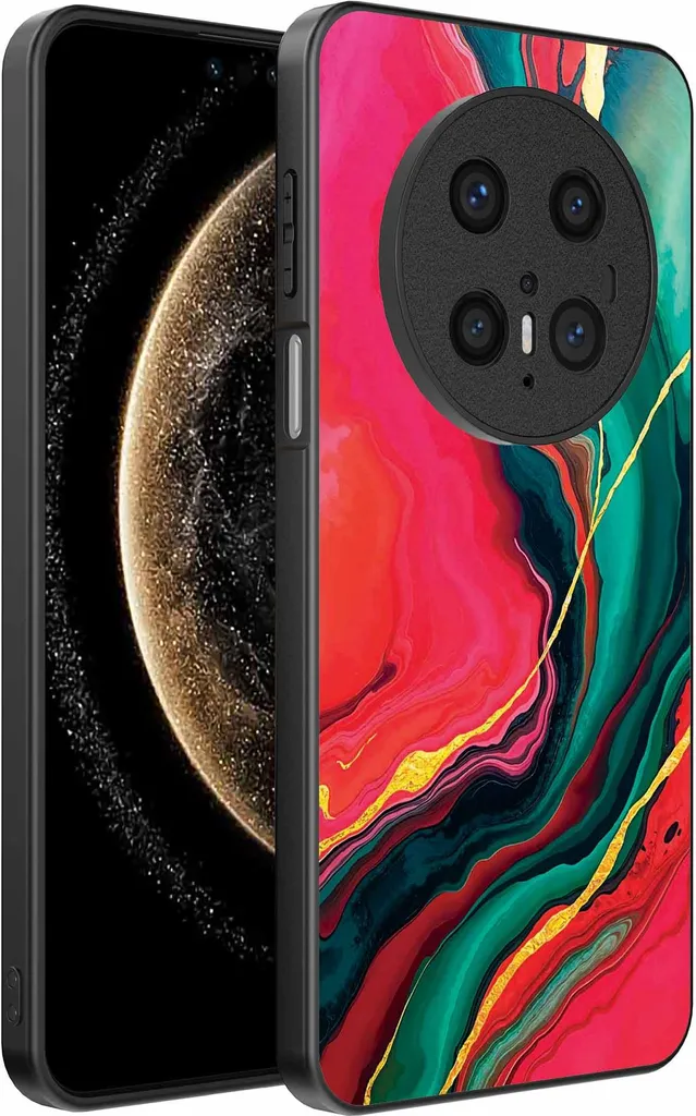 Adatta per Huawei Mate 70 Custodia per telefono con stampa marmo rosso verde - TPU Backcover Case Red Green Marble Design - Smartphonica