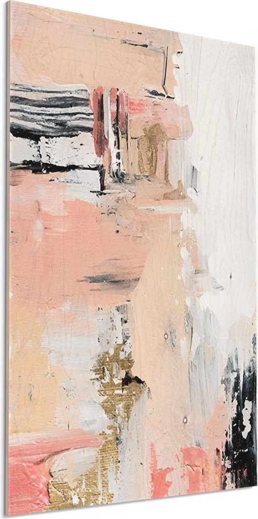 DEQORI Holzbild 40x60 cm 'Pastell-Kalkpoesie' Bild auf Holz Wandbild Kunstdruck