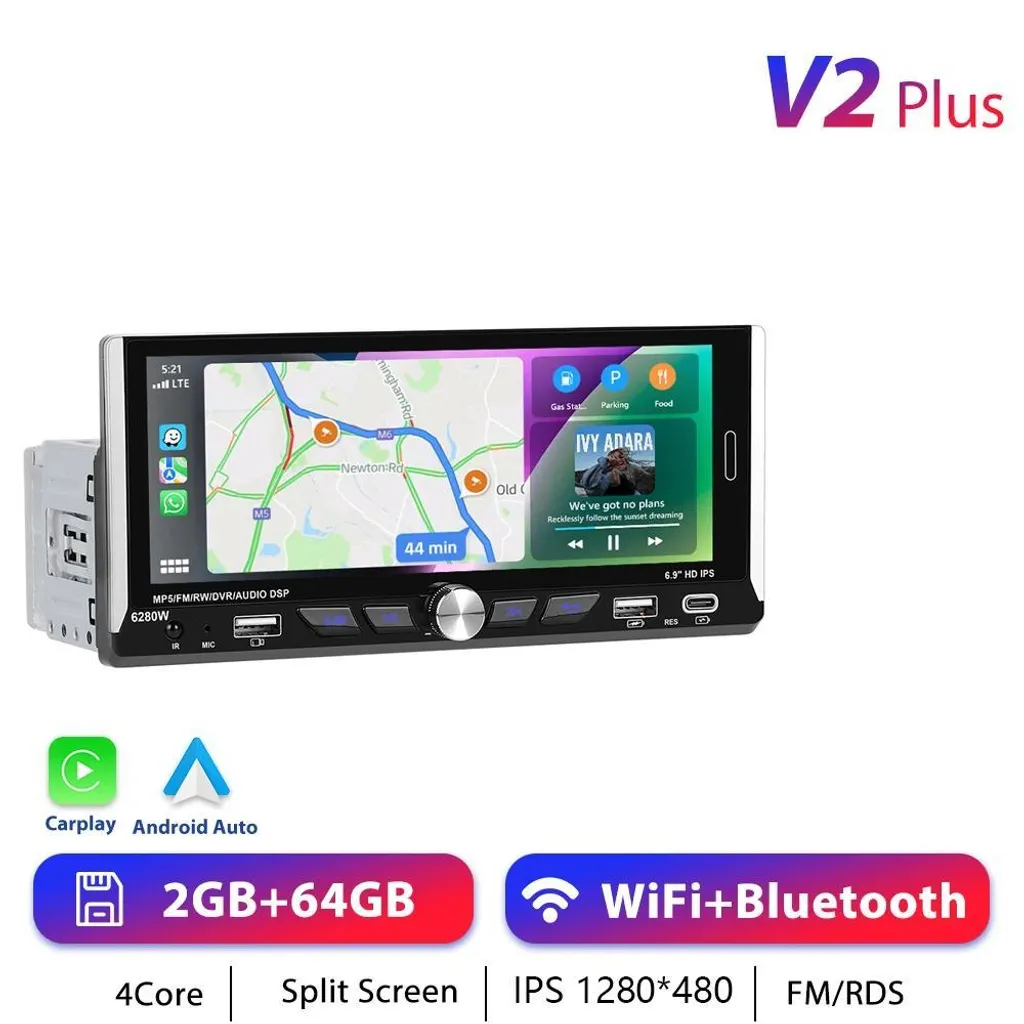 Poste Radio Voiture Android 13 avec GPS et Écran Tactile Haute Définition
