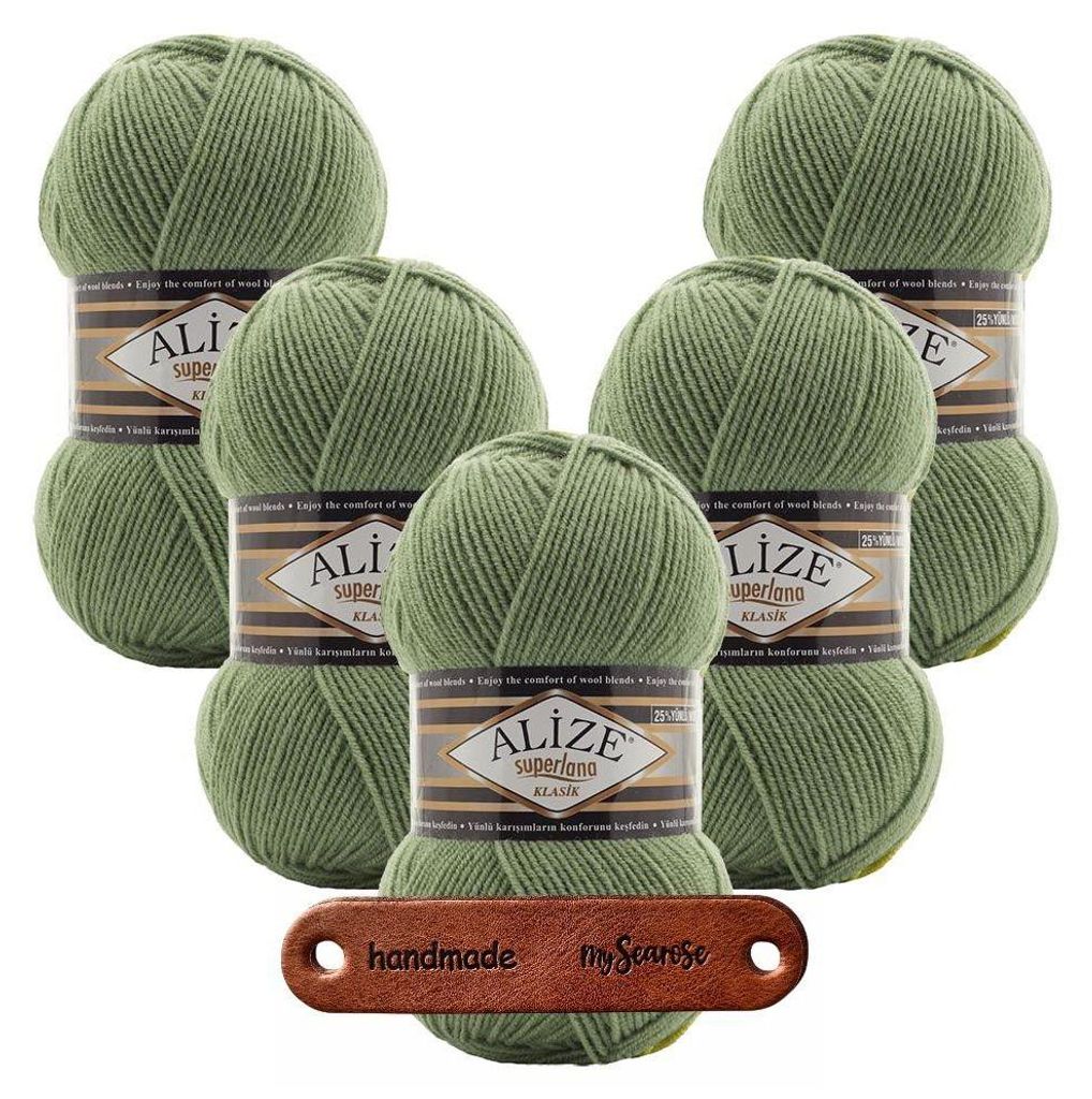 5 x ALIZE Superlana Klasik 852 mit Label Produktbild 
