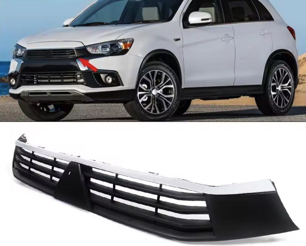 Frontgrill Oberer Grill – Für Mitsubishi Outlander Sport / ASX / RVR (2016-2019) – Schwarz – Autozubehör