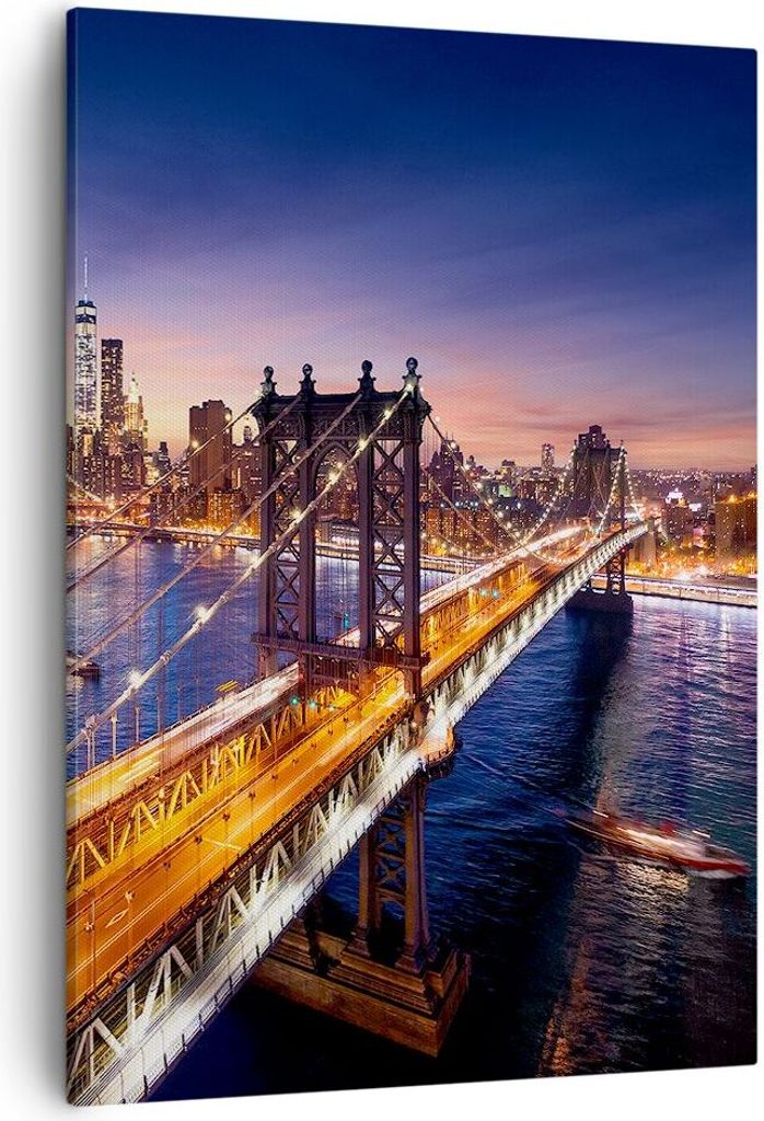 Bild auf Leinwand - Leinwandbild - Einteilig - Usa amerika new york manhattan - 50x70cm - Wand Bild - Wanddeko - Wandbilder - Leinwanddruck - Wandd...