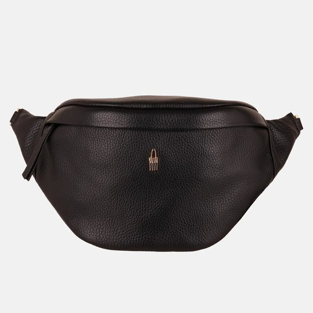 Sac banane en cuir pour homme et femme - Petit sac de ville noir