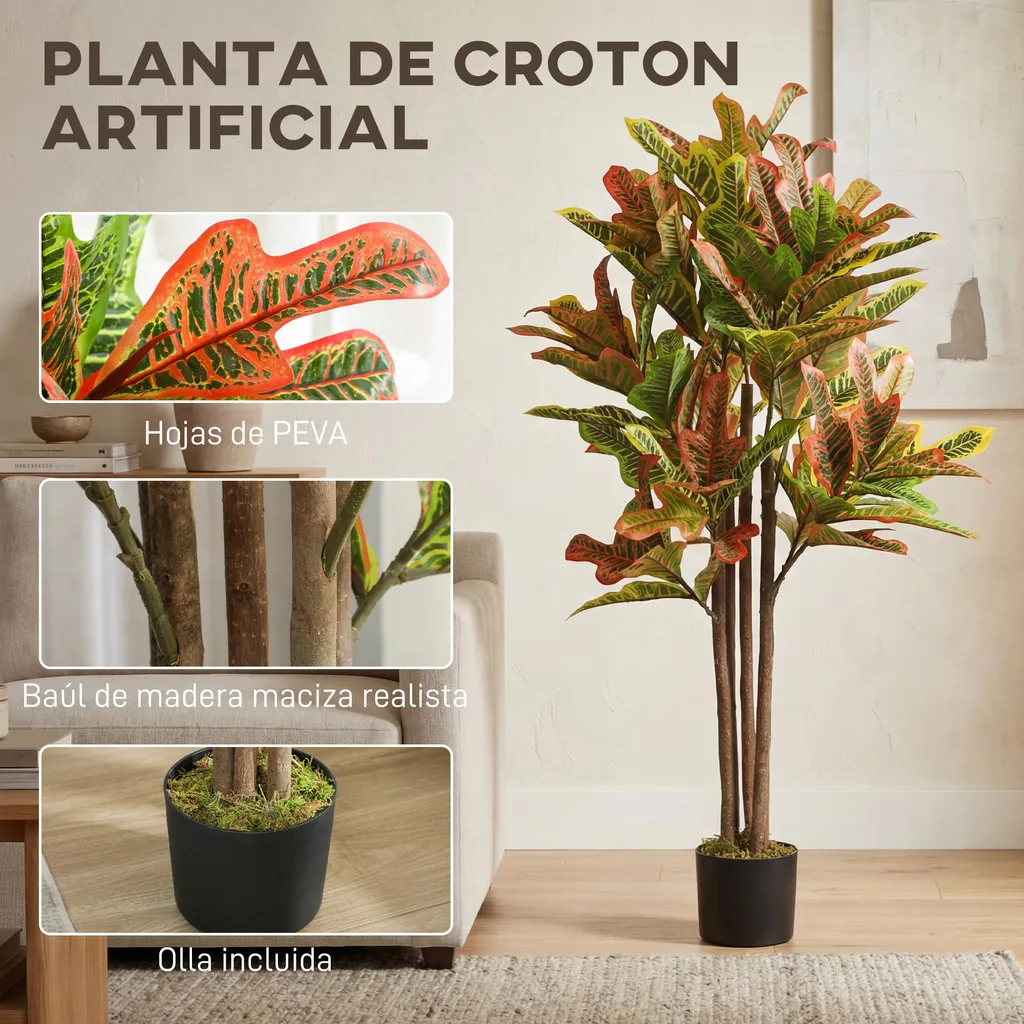 Plante artificielle 120cm : solution déco sans arrosage vert militaire - 4