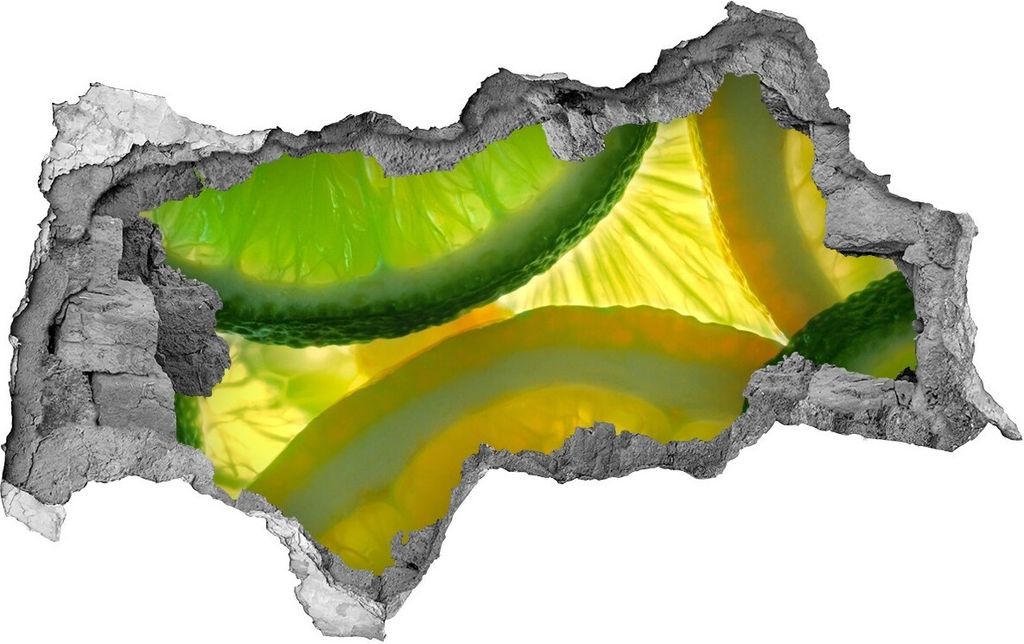 Selbstklebender Loch-3D-Aufkleber 95x73 cm Kalk und Zitrone