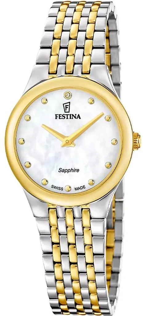 Montre Festina F20097/1 pour femme avec bracelet en cuir et boîtier acier