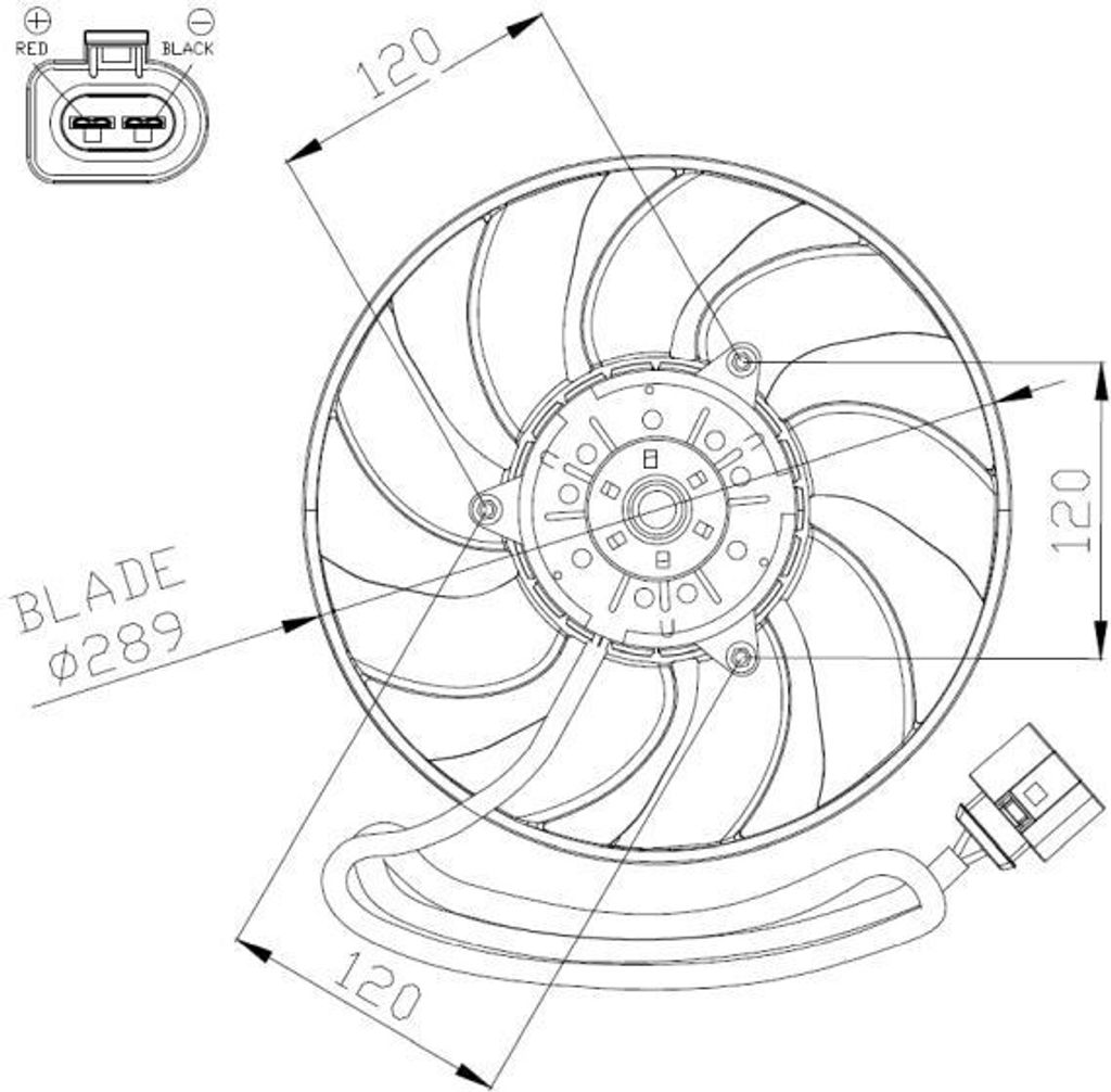 NRF 47946 - OE 7H0959455D Kühlerlüfter für T5