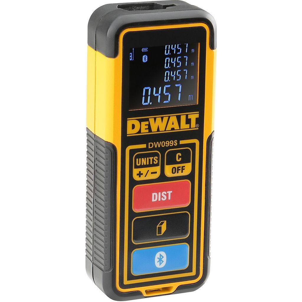 DeWALT Laserdistanzmesser DW099S-XJ 30m - Robuster Laser-Distanzmesser mit teil-gummiertem Gehäuse, koppeln mit DeWalt Tool Connect App