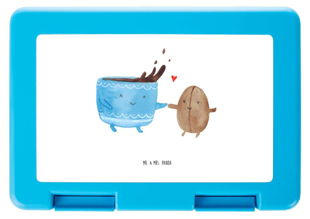 Mr. & Mrs. Panda Bento Box Kaffee Bohne - Weiß - Geschenk, Lunchbox, Vesperbox, Snackbox, Kaffeebohne, Frühstücksbox, Tiere, Genuss, Zufriedenhe...