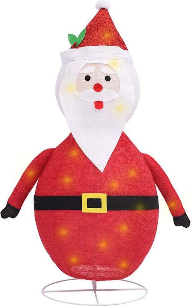 vidaXL Weihnachtsdeko Weihnachtsmann LED Luxus-Stoff 120 cm