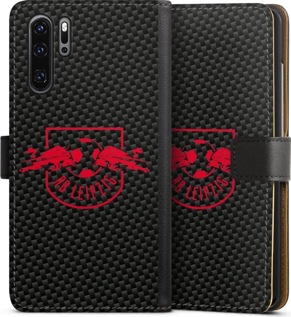 DeinDesign Klapphülle für Huawei P30 Pro Handytasche Lederhülle Tasche Carbon Offizielles Lizenzprodukt RB Leipzig