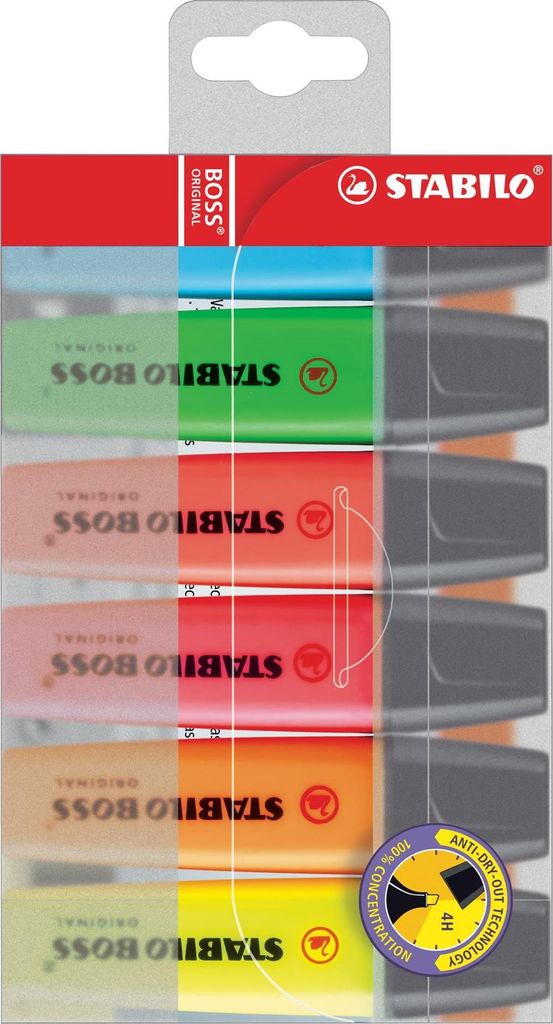 Surligneurs - STABILO BOSS ORIGINAL - Pack de 6 - avec 6 Image du produit 