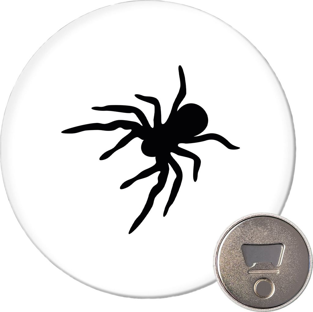 Huuraa Magnet Spinne Silhouette 59mm Kühlschrankmagnet rund Flaschenöffner Geschenkidee