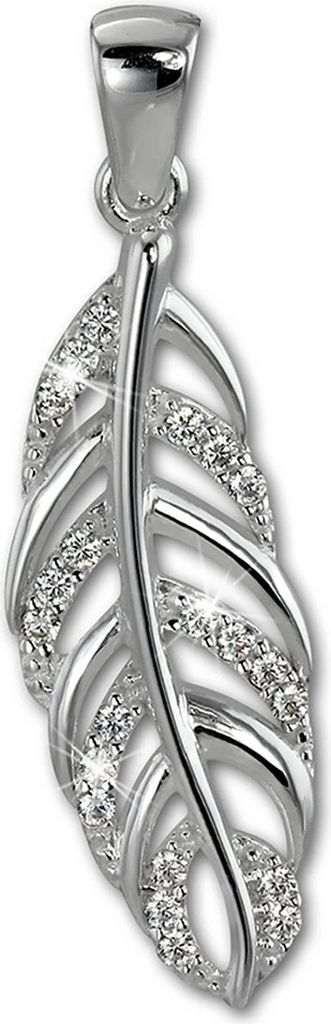 SilberDream Anhänger Feder 925 Silber Ketten-Schmuck Zirkonia weiß D2SDH407W
