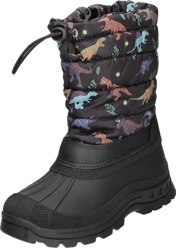 Sneakers Kinder-Jungen-Allwetterstiefel Dinosaurier gefüttert Schwarz, Farbe:schwarz, EU Größe:26