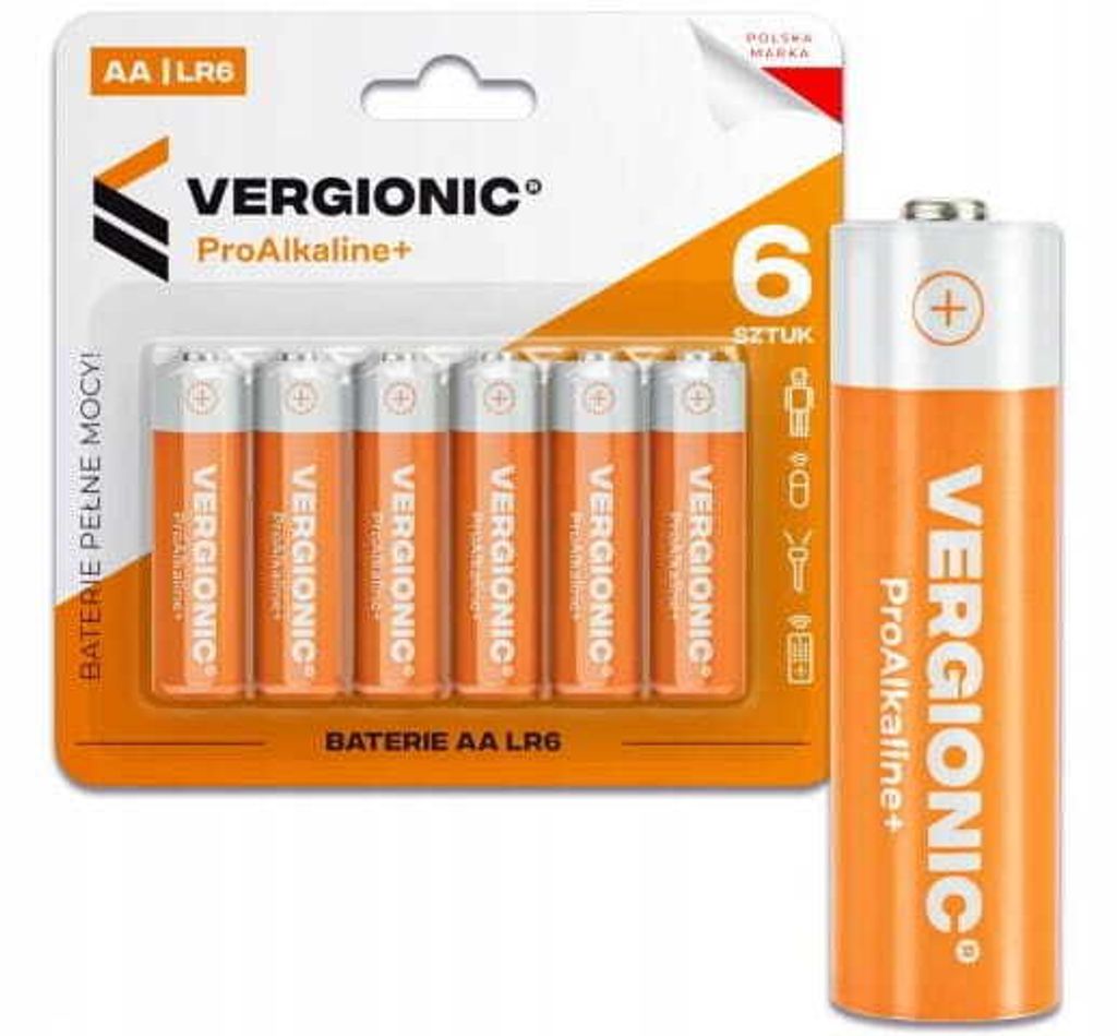 Vergionic 0821 Alkali-Batterien, 1,5 V AA, 6 Stück
