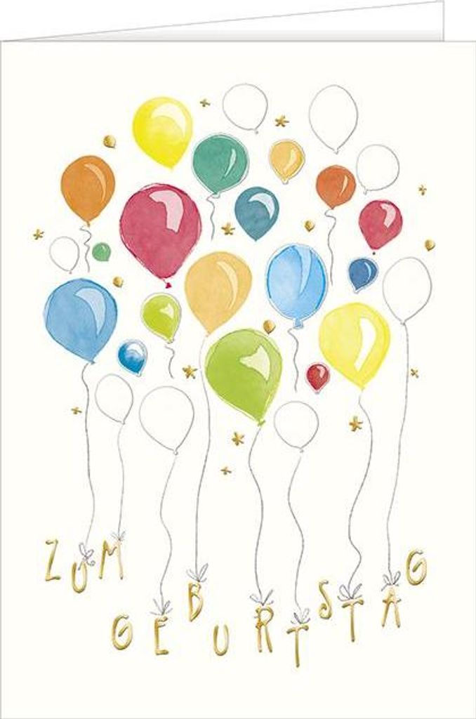 Geburtstag große A4 XXL Karte mit Umschlag Zum Geburtstag Luftballons