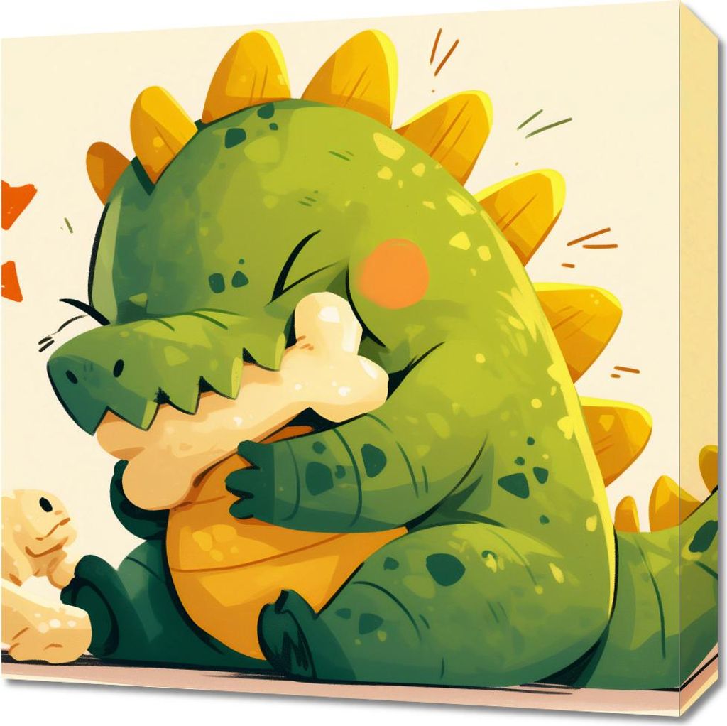 Bild 50x50cm Süßer Dinosaurier