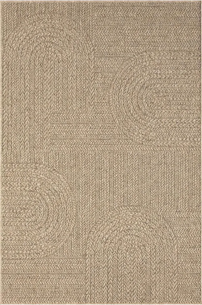 Tapis robuste facile à nettoyer aspect jute REZA LYN13 arc-en-ciel