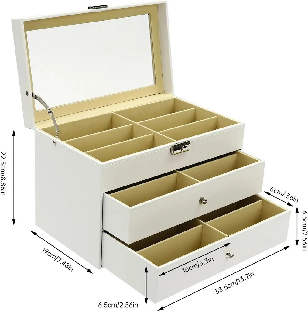 Contenitore per Occhiali da Sole e Vista Con 4 Cassetti in Acrilico Trasparente - Scatola per Orologi, Catene, Cosmetici