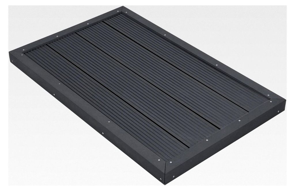 WPC Bodenplatte für Solardusche 101 x 63 x 6 cm rutschfeste Unterlage für Gartendusche Dunkelgrau
