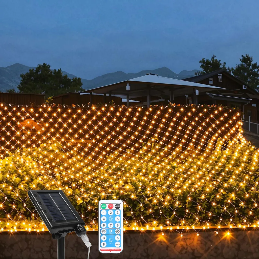 Offerta Clanmacy LED Rete Solare 4.5M Luci Fata Bianco Caldo IP44